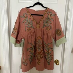 Sunday Up Mint Embroidered Dress - Size Small